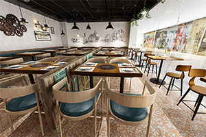 小型火锅店装修设计全景