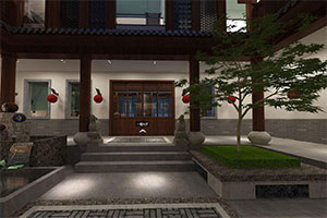 大型复古餐厅装修设计全景图